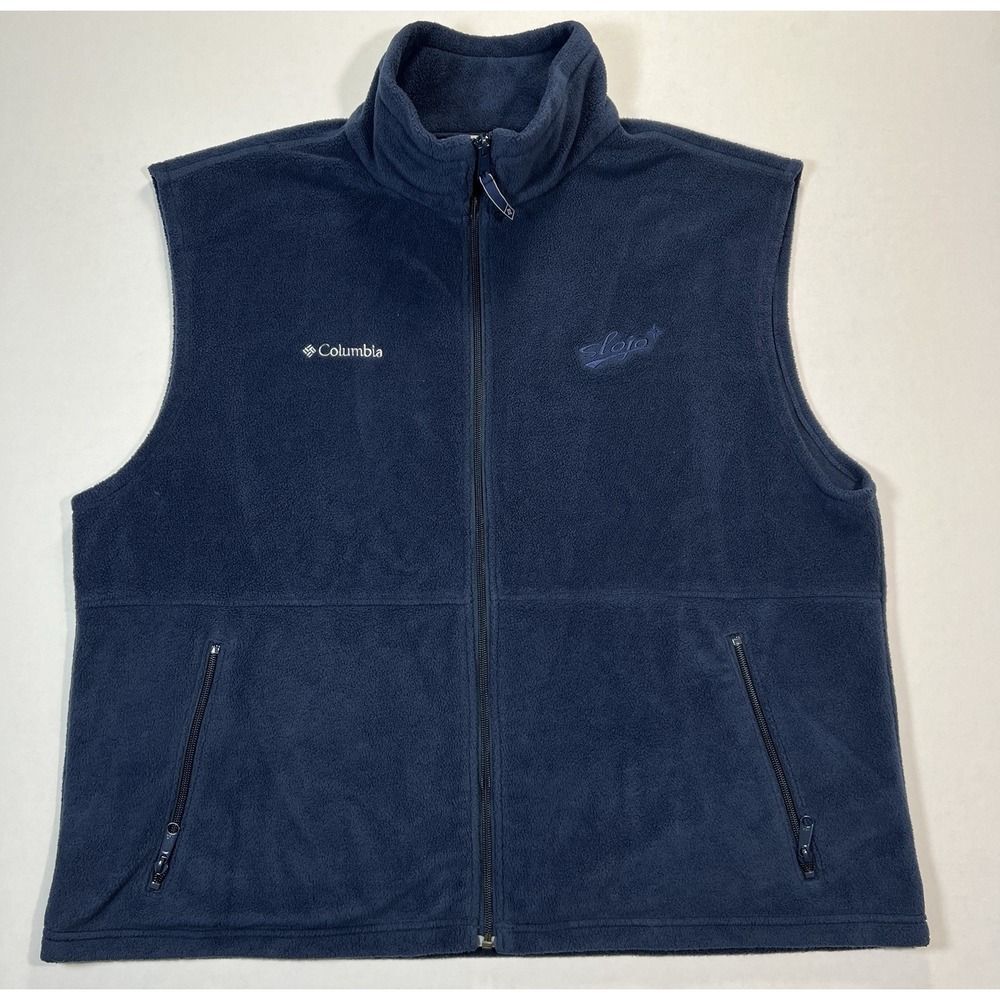 Columbia Men's Navy Blue Fleece Vest Full Zip Size Xl X Large “embr Slojo “